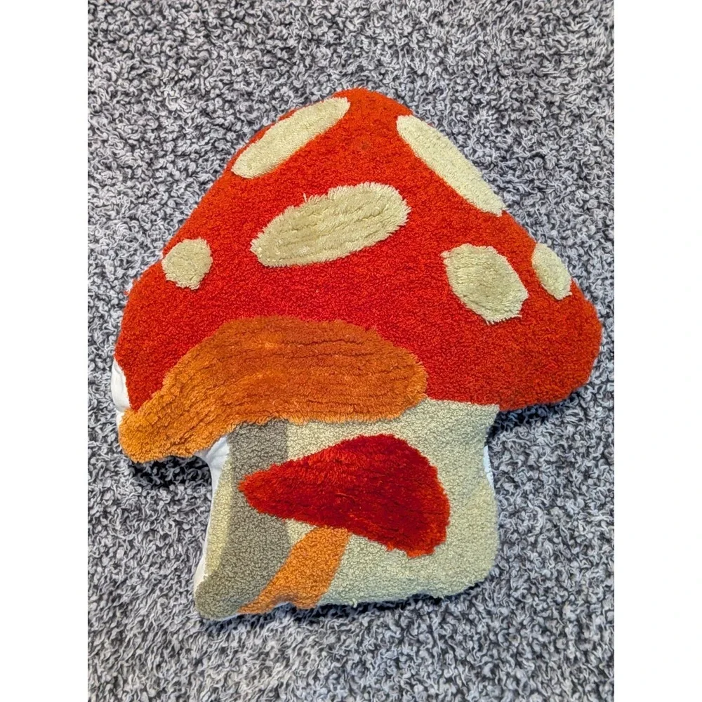 Storehouse Seasonal Accent Mushroom Throw Pillow Whimsical 15x14x8 Cottagecore